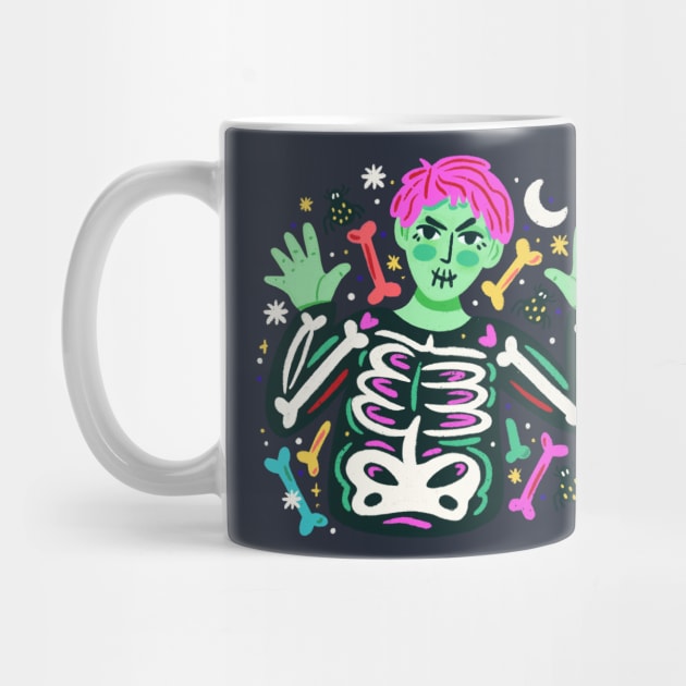 Illustration Zombie With Skeleton by Mako Design 